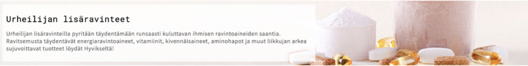 Lisäravinteet netistä